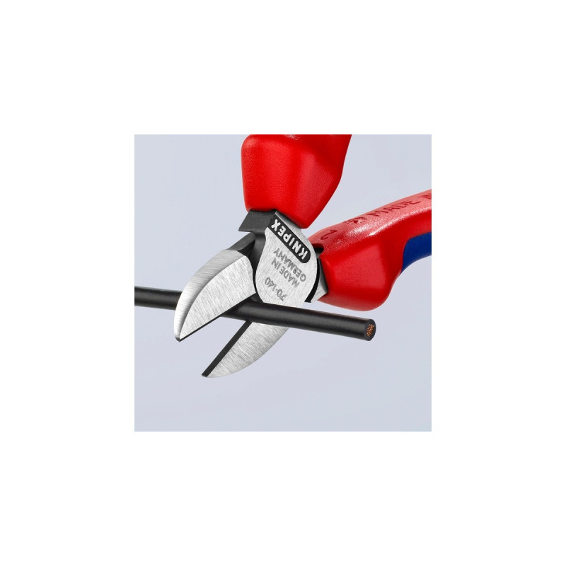 KNIPEX Seitenschneider 70 02 140, Schneid-Zange(rot/blau, Länge 140mm)