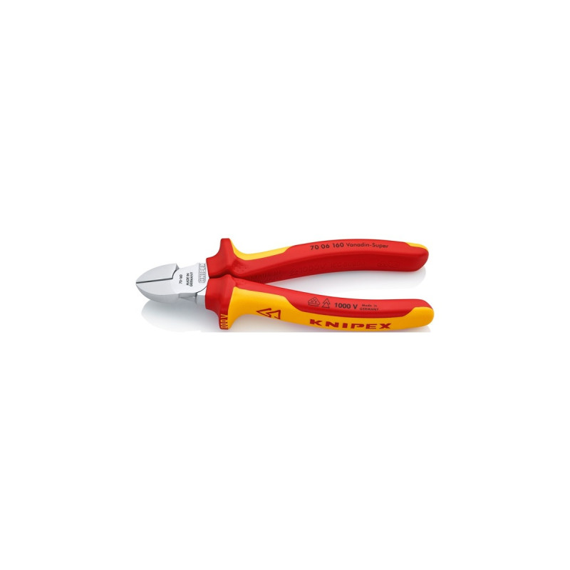 KNIPEX Seitenschneider 70 06 160, Schneid-Zange(rot/gelb, Länge 125mm)