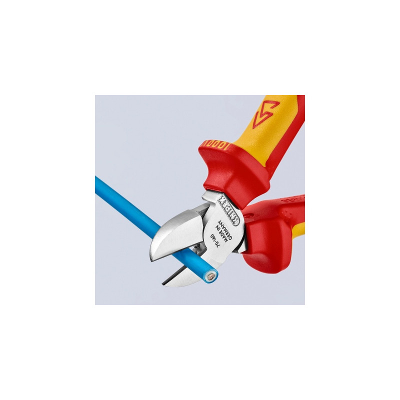 KNIPEX Seitenschneider 70 06 160, Schneid-Zange(rot/gelb, Länge 125mm)