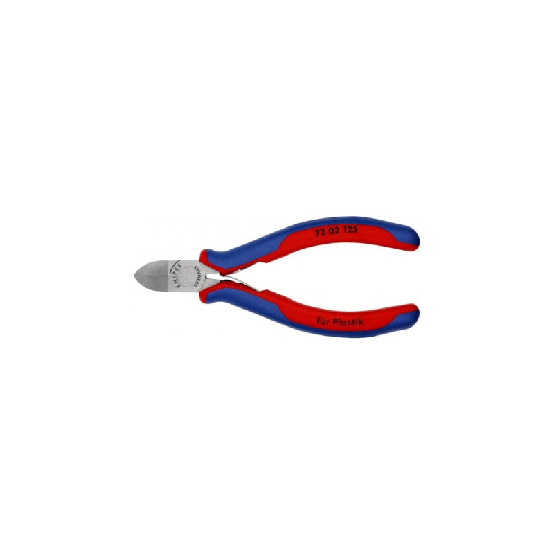 KNIPEX Seitenschneider 72 02 125, für Kunststoff, Schneid-Zange(rot/blau, Länge 125mm)