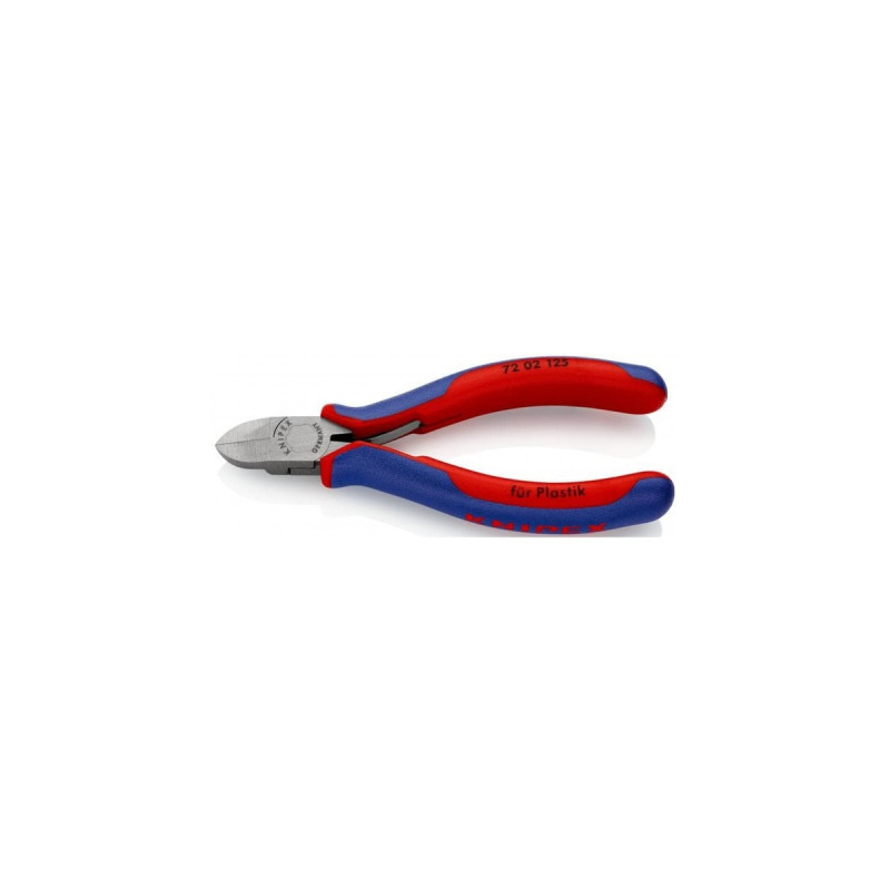 KNIPEX Seitenschneider 72 02 125, für Kunststoff, Schneid-Zange(rot/blau, Länge 125mm)