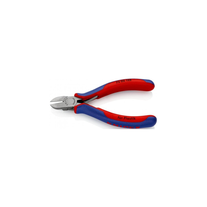 KNIPEX Seitenschneider 72 02 125, für Kunststoff, Schneid-Zange(rot/blau, Länge 125mm)