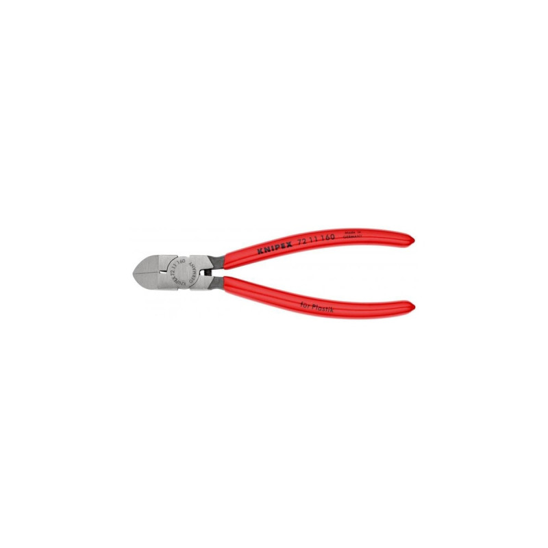 KNIPEX Seitenschneider 72 11 160, für Kunststoff, Schneid-Zange(rot, Länge 160mm)