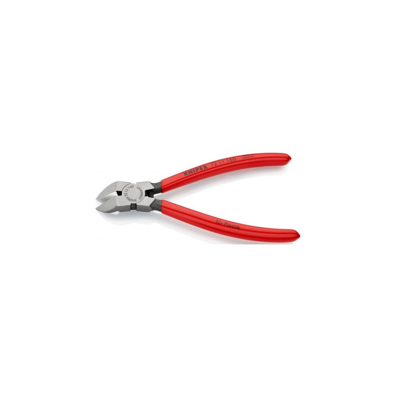 KNIPEX Seitenschneider 72 11 160, für Kunststoff, Schneid-Zange(rot, Länge 160mm)