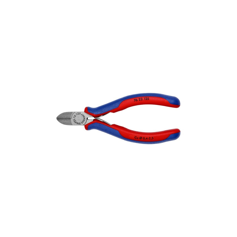 KNIPEX Seitenschneider 76 22 125, Schneid-Zange(rot/blau, Länge 125mm)