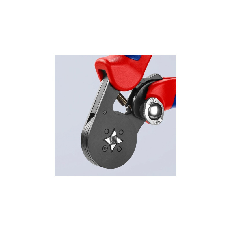 KNIPEX Selbsteinstellende Crimpzange 97 53 04(rot/blau, für Ader-Endhülsen, Seiteneinführung)