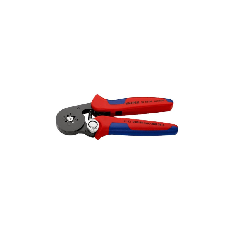 KNIPEX Selbsteinstellende Crimpzange 97 53 04 SB(rot/blau, für Ader-Endhülsen)