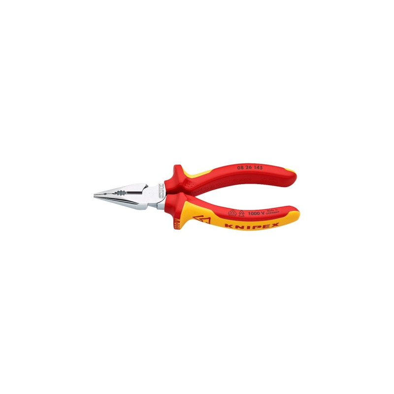 KNIPEX Spitz-Kombizange VDE 0826145(rot/gelb, Griffe isoliert, VDE-geprüft)