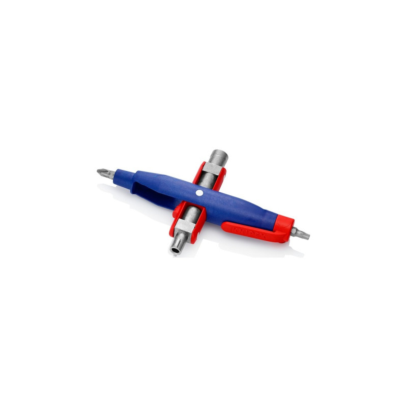 KNIPEX Stift-Schaltschrankschlüssel 00 11 07, Steckschlüssel(blau/rot, Länge 145 mm)