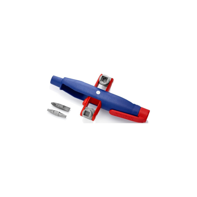 KNIPEX Stift-Schaltschrankschlüssel 00 11 07, Steckschlüssel(blau/rot, Länge 145 mm)