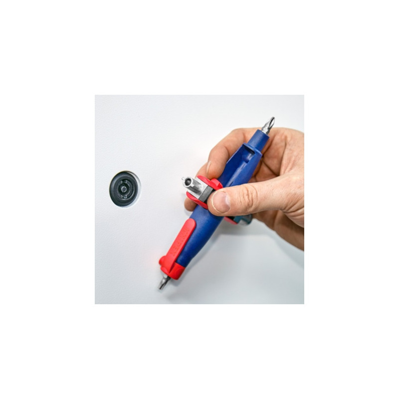 KNIPEX Stift-Schaltschrankschlüssel 00 11 07, Steckschlüssel(blau/rot, Länge 145 mm)