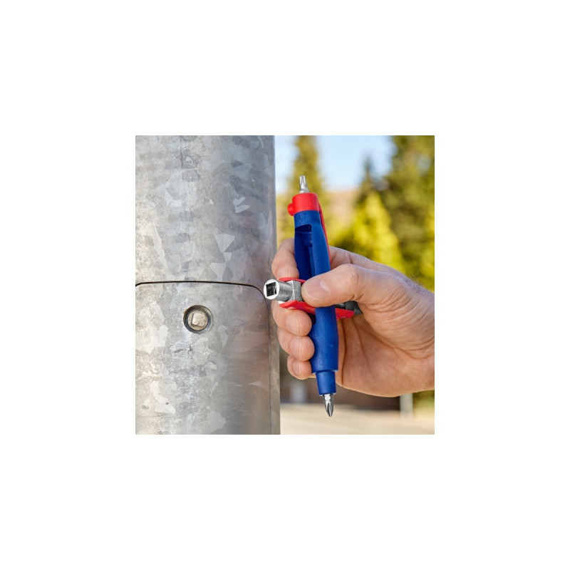 KNIPEX Stift-Schaltschrankschlüssel 00 11 07, Steckschlüssel(blau/rot, Länge 145 mm)