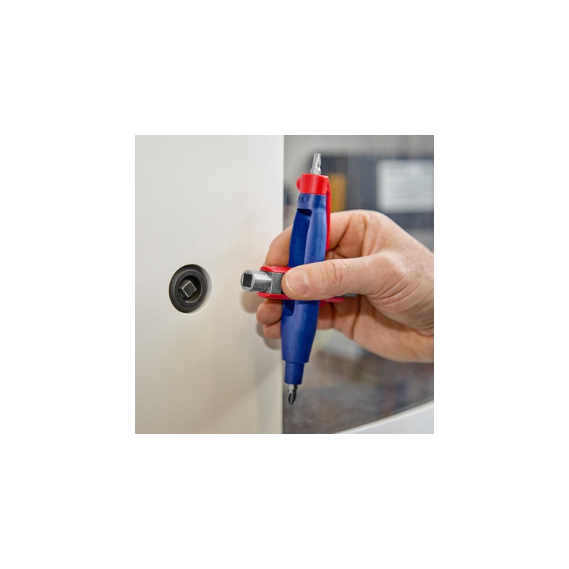 KNIPEX Stift-Schaltschrankschlüssel 00 11 07, Steckschlüssel(blau/rot, Länge 145 mm)