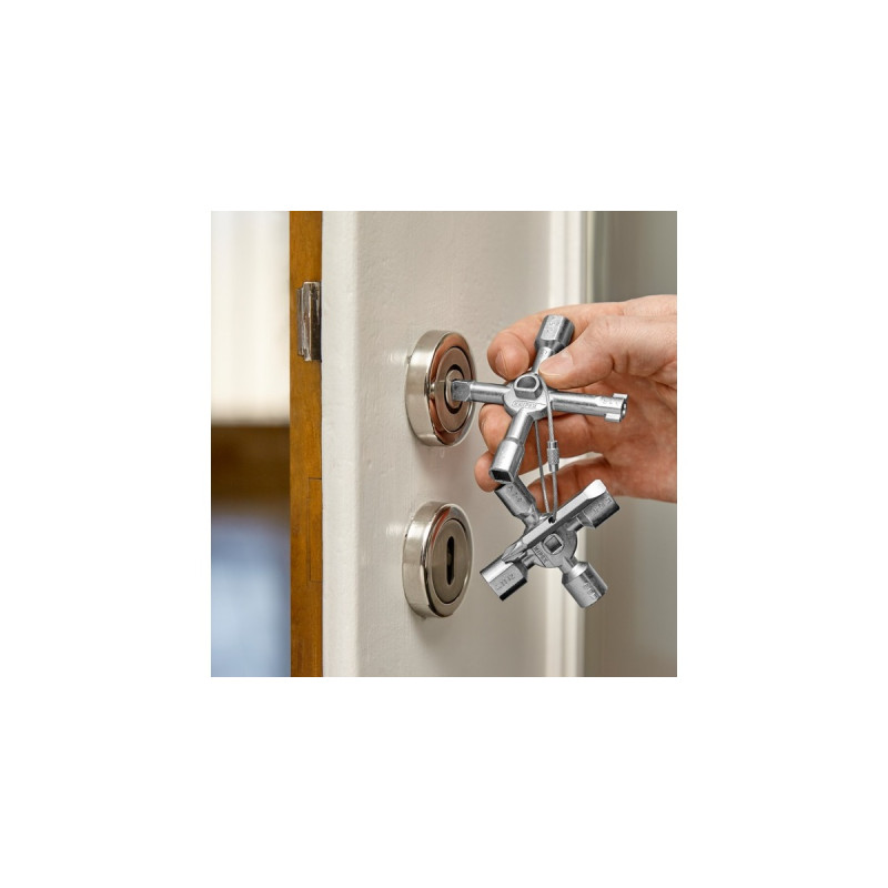 KNIPEX TwinKey 00 11 01, Steckschlüssel(für gängige Schränke und Absperrsysteme)