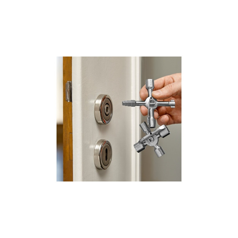 KNIPEX TwinKey 00 11 01, Steckschlüssel(für gängige Schränke und Absperrsysteme)