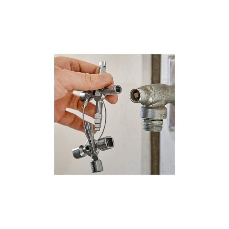 KNIPEX TwinKey 00 11 01, Steckschlüssel(für gängige Schränke und Absperrsysteme)