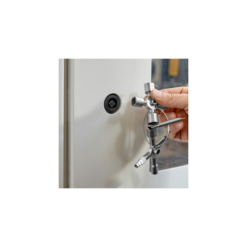 KNIPEX TwinKey 00 11 01, Steckschlüssel(für gängige Schränke und Absperrsysteme)