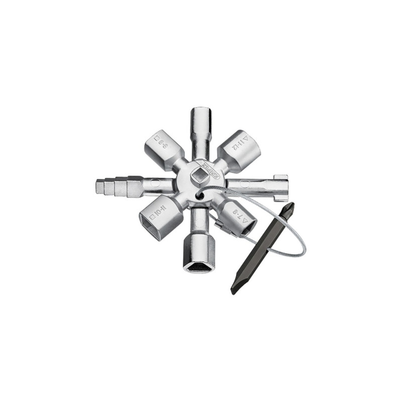 KNIPEX TwinKey 00 11 01, Steckschlüssel(für gängige Schränke und Absperrsysteme)