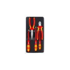 KNIPEX VDE-Werkzeugsatz 002013, Werkzeug-Set(rot/gelb, Zangen und Wera Schraubendreher)