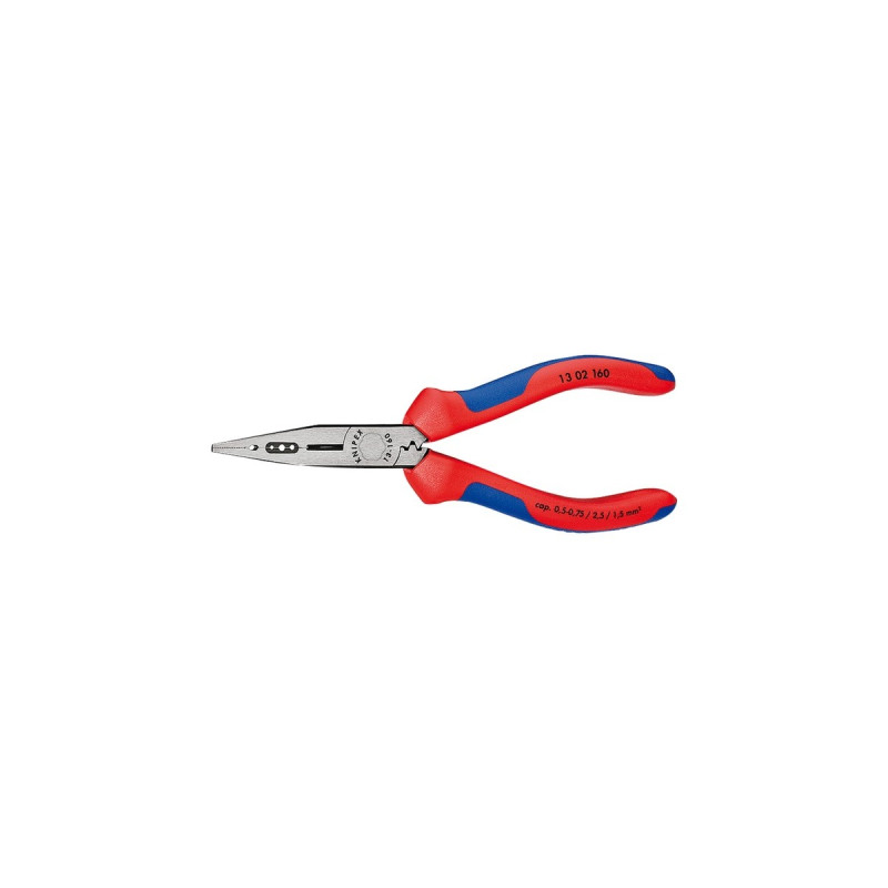 KNIPEX Verdrahtungszange 13 02 160(rot/blau, Länge 160mm, Crimpen 0,5 bis 2,5mm²)