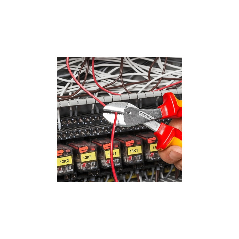 KNIPEX X-Cut Kompakt-Seitenschneider 73 06 160, VDE, Schneid-Zange(gelb, doppelt gelagerte Gelenkachse)