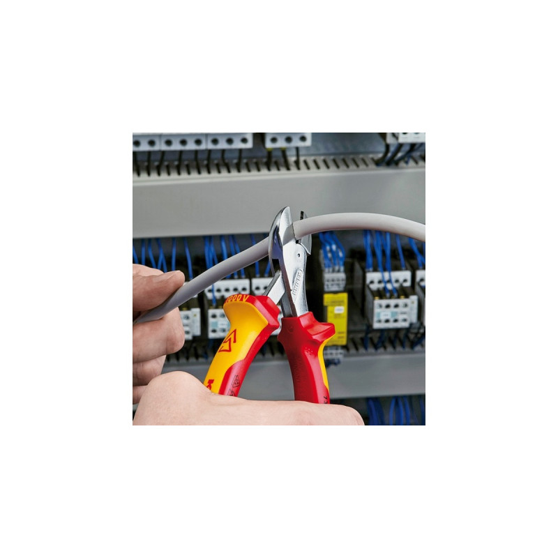 KNIPEX X-Cut Kompakt-Seitenschneider 73 06 160, VDE, Schneid-Zange(gelb, doppelt gelagerte Gelenkachse)