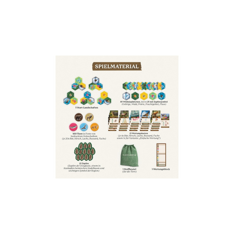 KOSMOS Cascadia - im Herzen der Natur, Gesellschaftsspiel(Spiel des Jahres 2022)