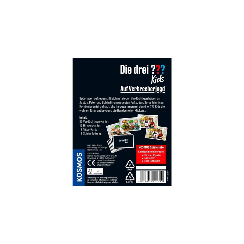 KOSMOS Die drei ??? Kids - Auf Verbrecherjagd, Kartenspiel
