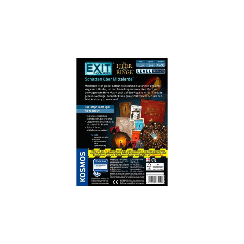 KOSMOS EXIT - Das Spiel - Schatten über Mittelerde, Partyspiel