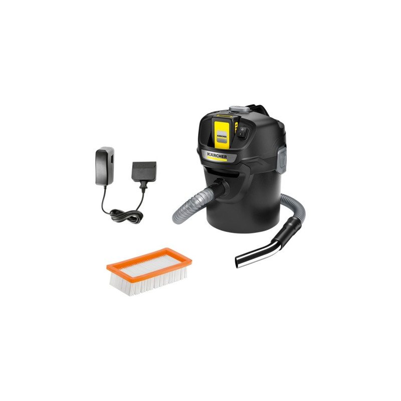 Kärcher AD 2 Battery Set, Aschesauger(schwarz, mit Akku und Ladegerät)