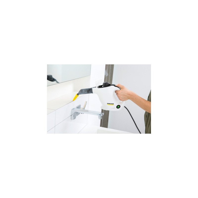 Kärcher Dampfreiniger SC 1 EasyFix(weiß/schwarz, 1.200 Watt, mit Bodenreinigungsset EasyFix)