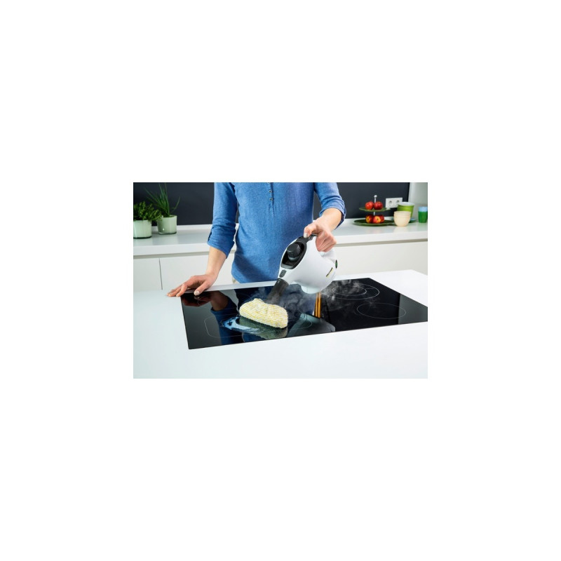 Kärcher Dampfreiniger SC 1 EasyFix(weiß/schwarz, 1.200 Watt, mit Bodenreinigungsset EasyFix)
