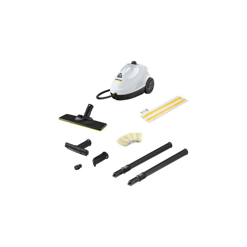 Kärcher Dampfreiniger SC 2 EasyFix(weiß/schwarz, 1.500 Watt, mit Bodenreinigungsset EasyFix)