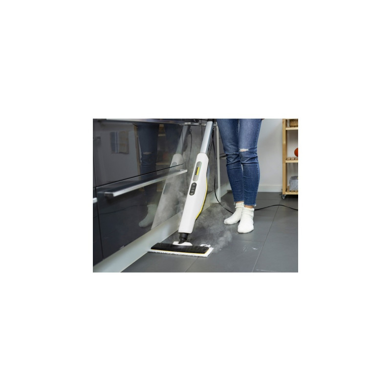 Kärcher Dampfreiniger SC 3 Upright EasyFix(weiß/schwarz, 1.600 Watt, mit Bodenreinigungsset EasyFix)
