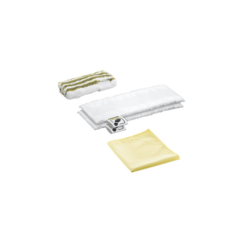 Kärcher Mikrofaser Tuchset Bad, für Hand- und Bodendüse EasyFix, Wischbezug(weiß/gelb, 4 Stück)
