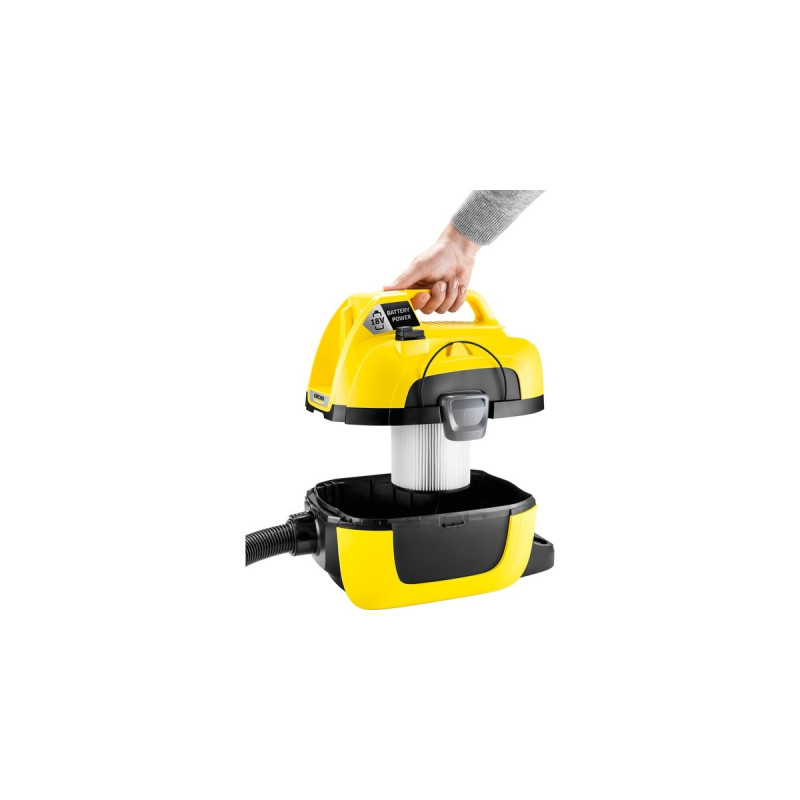 KärcherWD 1 Compact Battery, Nass-/Trockensauger(gelb/schwarz, ohne Akku und Ladegerät)