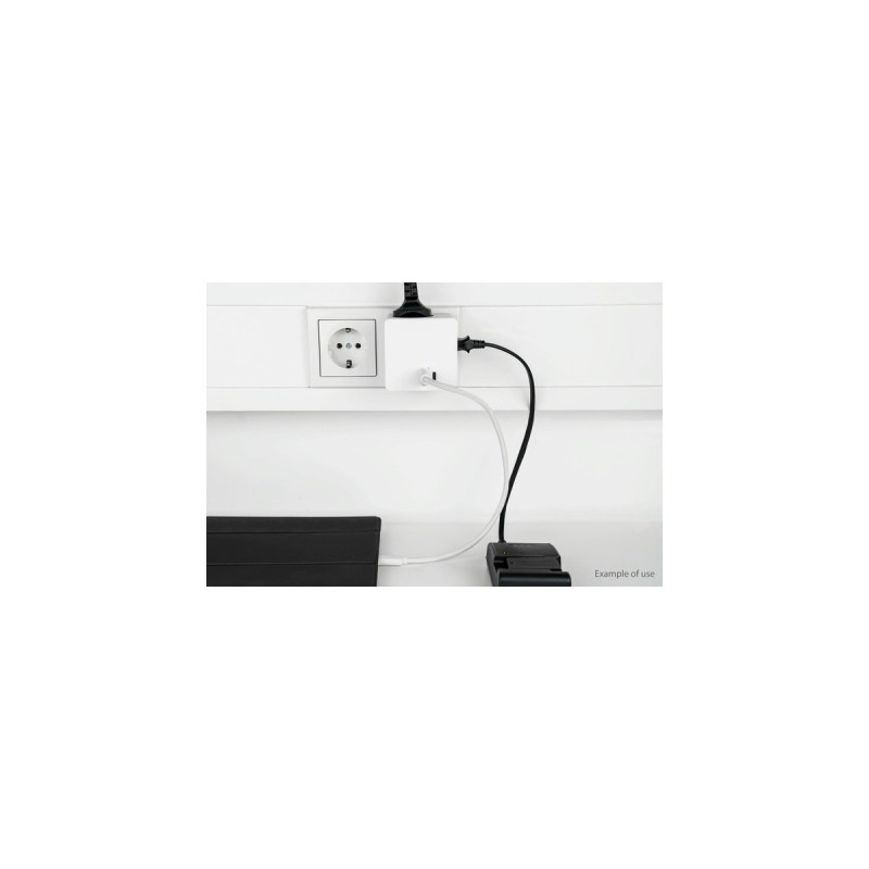 Kabelmeister Steckdosenwürfel 3-fach, 2x USB, Steckdosenleiste(weiß, 1x USB-C PD 3.0 20W, 1x USB-A 18W)