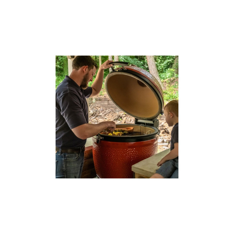 Kamado Joe Big Joe III, freistehend, Holzkohlegrill(rot/schwarz, Ø 61cm)