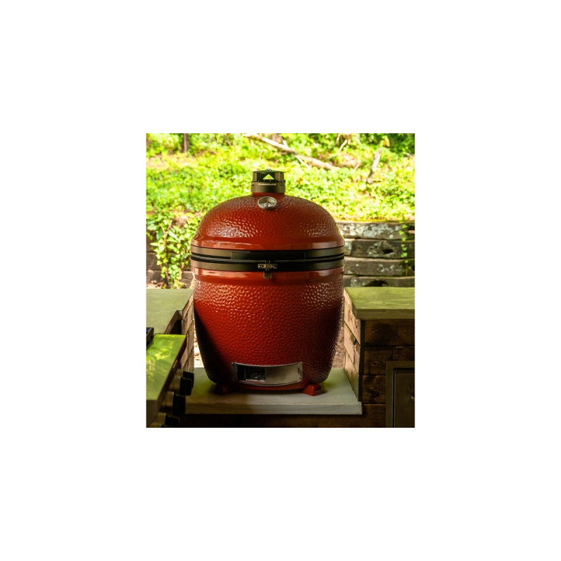 Kamado Joe Big Joe III, freistehend, Holzkohlegrill(rot/schwarz, Ø 61cm)