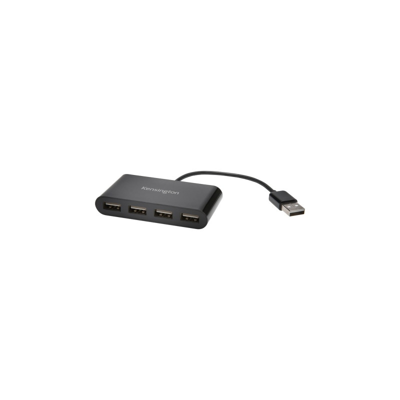Kensington USB 2.0 4-Port Hub, USB-Hub(schwarz, 4x USB 2.0 Typ-A)