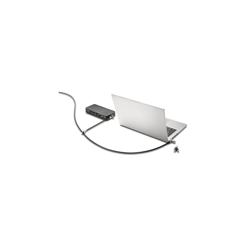 Kensington Universelles 3-in-1 Kabelschloss mit zwei Schließköpfen(schwarz)