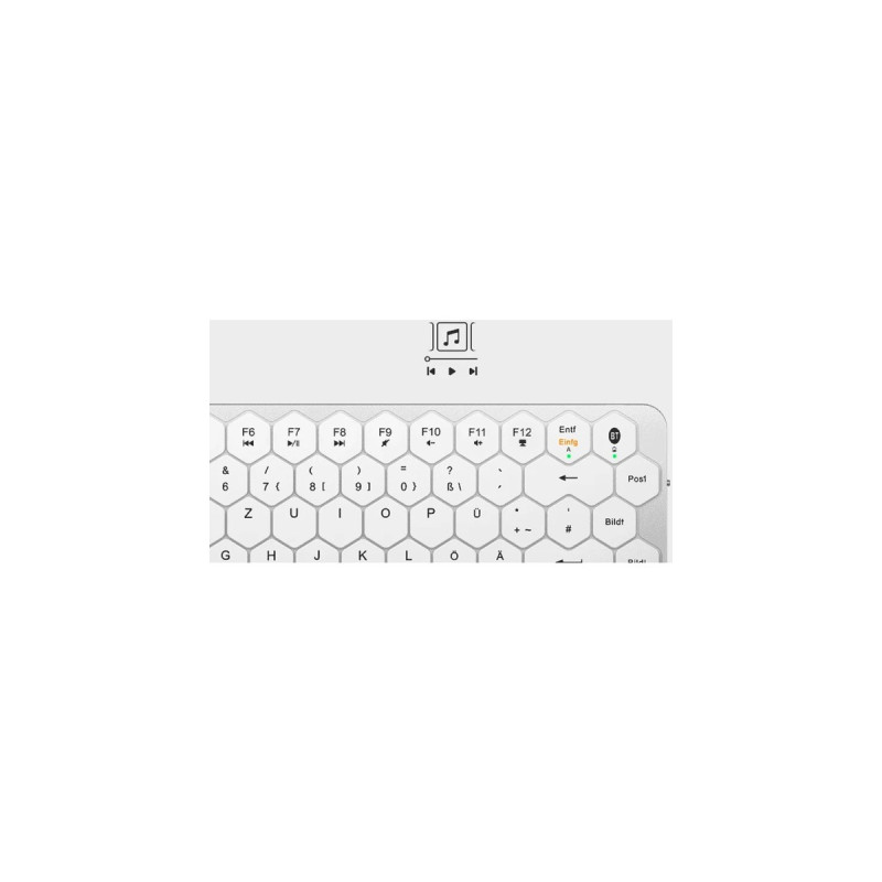 KeySonic KSK-5020BT-S, Tastatur(silber/weiß, DE-Layout, X-Typ-Membrane)