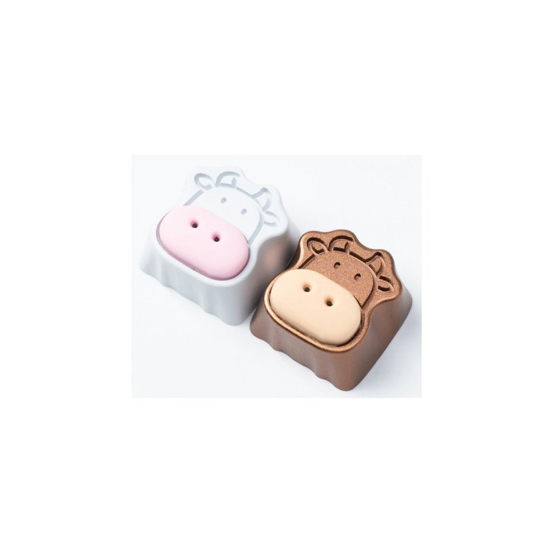 Keychron Cute Cows Aluminum Alloy Artisan Keycap, Tastenkappe(weiß)