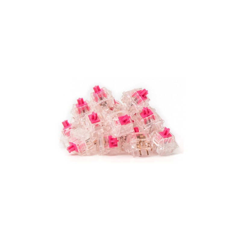 Keychron Gateron Aliaz Silent Tactile (100 Gf) Switch-Set, Tastenschalter(pink/transparent, 110 Stück)