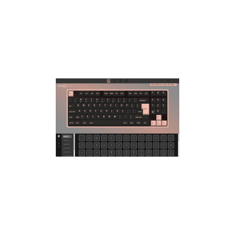 Keychron K13 Pro, Gaming-Tastatur(schwarz/grau, DE-Layout, Gateron Low Profile 2.0 Mechanical Brown, Hot-Swap, Aluminiumrahmen, RGB)