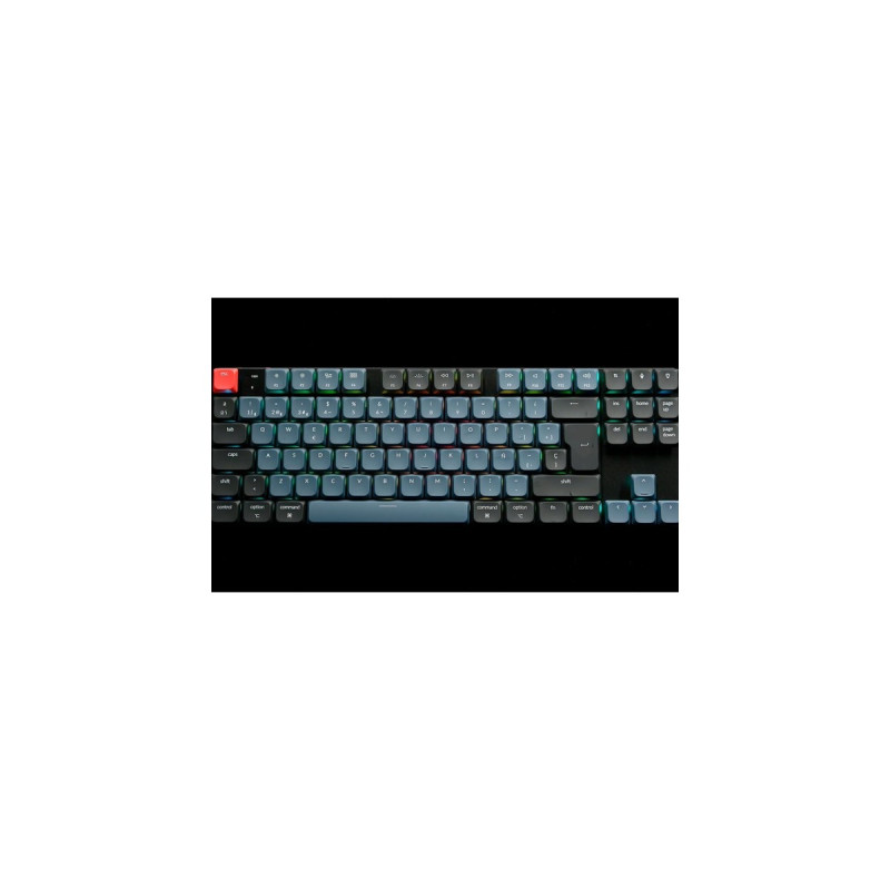 Keychron K1 Pro, Gaming-Tastatur(schwarz/blaugrau, DE-Layout, Gateron Low Profile 2.0 Mechanical Red, Hot-Swap, Aluminiumrahmen, RGB)