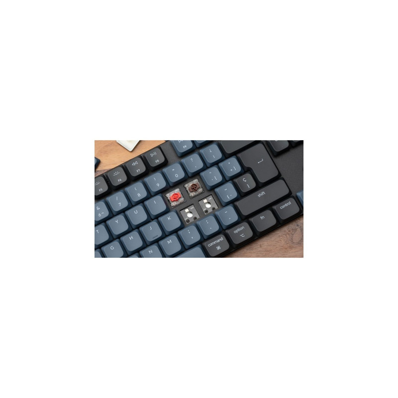 Keychron K1 Pro, Gaming-Tastatur(schwarz/blaugrau, DE-Layout, Gateron Low Profile 2.0 Mechanical Brown, Hot-Swap, Aluminiumrahmen, RGB)