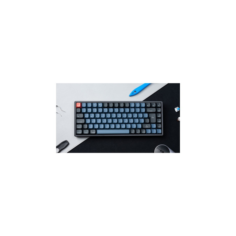 Keychron K2 Pro, Gaming-Tastatur(schwarz/blaugrau, DE-Layout, Keychron K Pro Brown, Hot-Swap, Aluminiumrahmen, RGB)