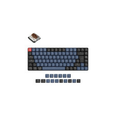 Keychron K3 Pro, Gaming-Tastatur(schwarz/blaugrau, DE-Layout, Gateron Low Profile 2.0 Mechanical Brown, Hot-Swap, Aluminiumrahmen, RGB)