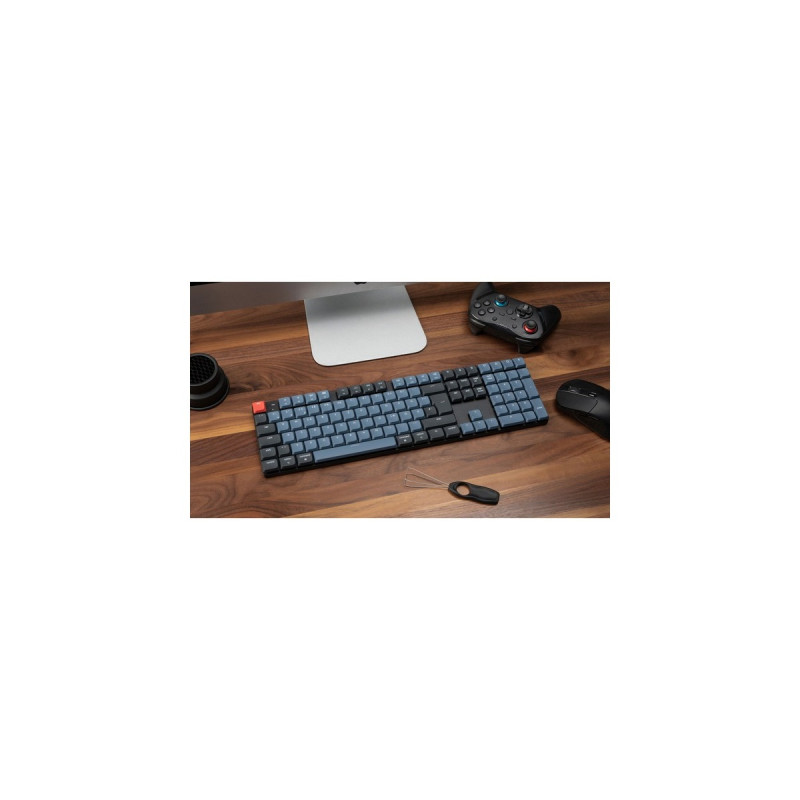 Keychron K5 Pro, Gaming-Tastatur(schwarz/blaugrau, DE-Layout, Gateron Low Profile 2.0 Mechanical Red, Hot-Swap, Aluminiumrahmen, RGB)